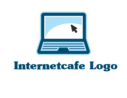 laptop with pointer computer logo