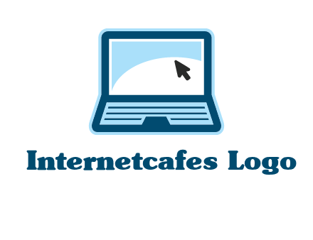laptop with pointer computer logo