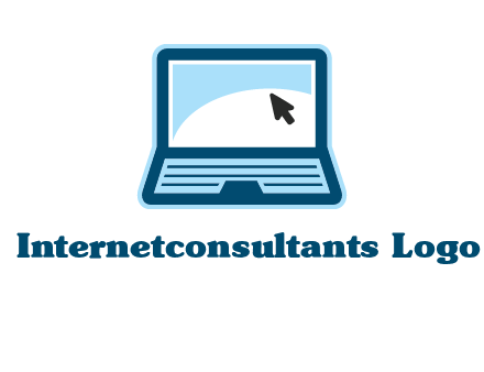 laptop with pointer computer logo