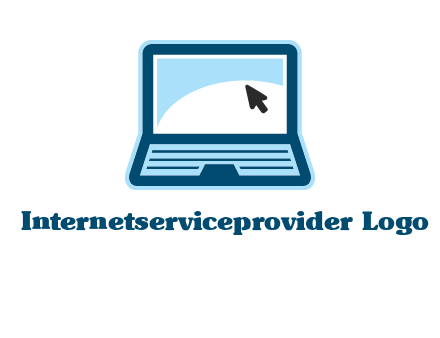 laptop with pointer computer logo