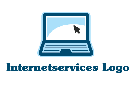 laptop with pointer computer logo