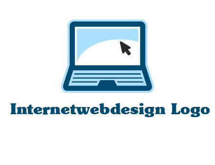 laptop with pointer computer logo
