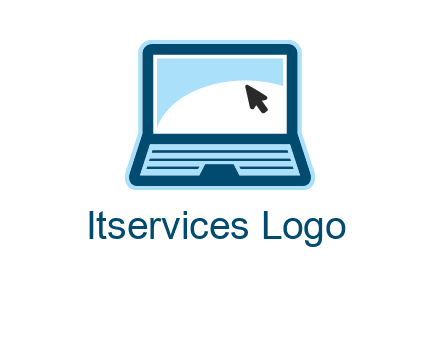 laptop with pointer computer logo