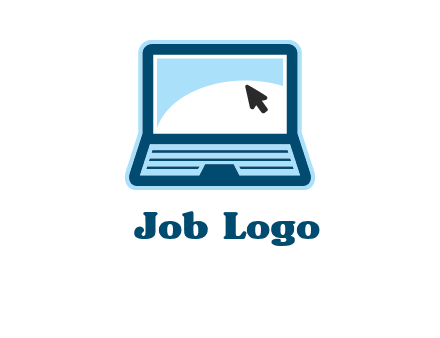 laptop with pointer computer logo