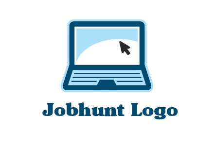 laptop with pointer computer logo