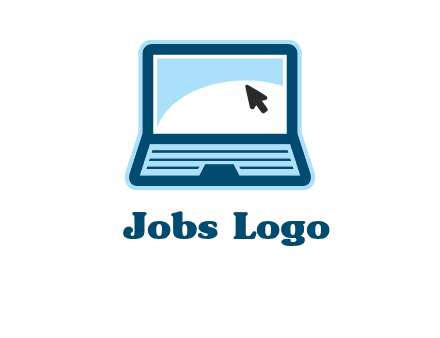 laptop with pointer computer logo