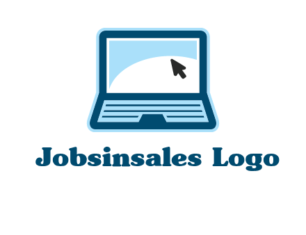 laptop with pointer computer logo