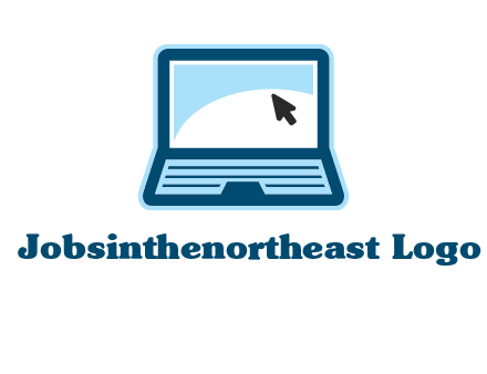 laptop with pointer computer logo