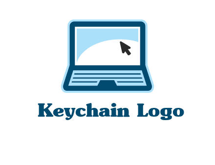 laptop with pointer computer logo