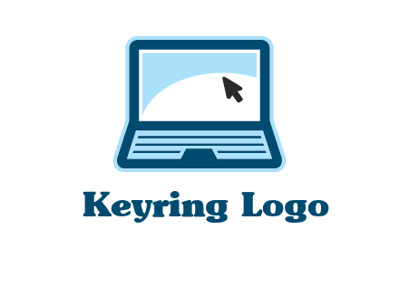 laptop with pointer computer logo