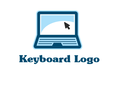 laptop with pointer computer logo
