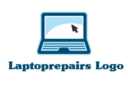 laptop with pointer computer logo