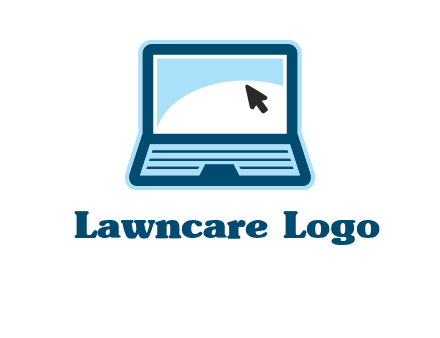 laptop with pointer computer logo