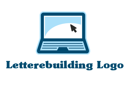 laptop with pointer computer logo