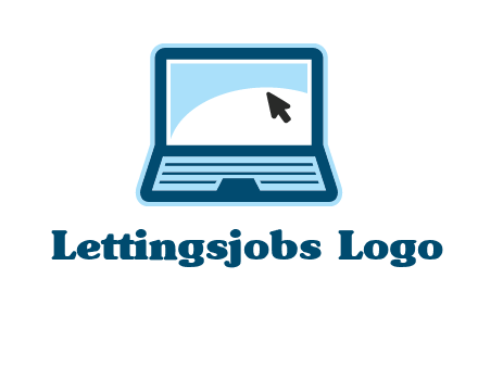 laptop with pointer computer logo