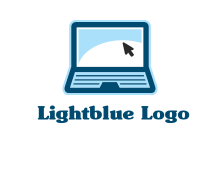 laptop with pointer computer logo