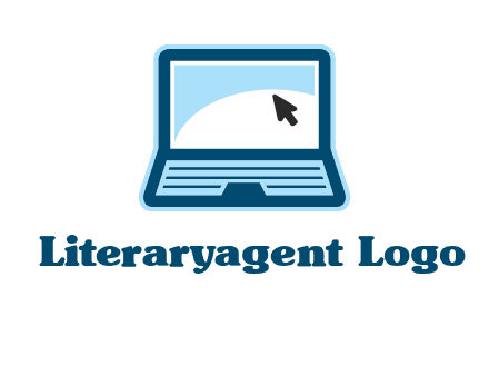 laptop with pointer computer logo