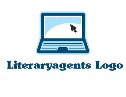 laptop with pointer computer logo
