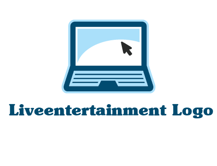 laptop with pointer computer logo