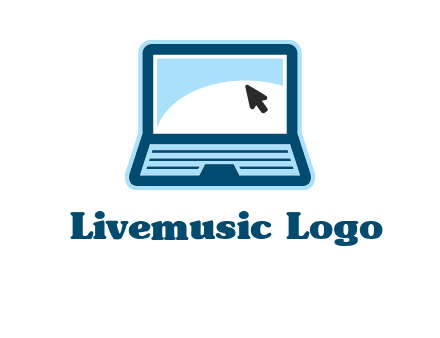 laptop with pointer computer logo