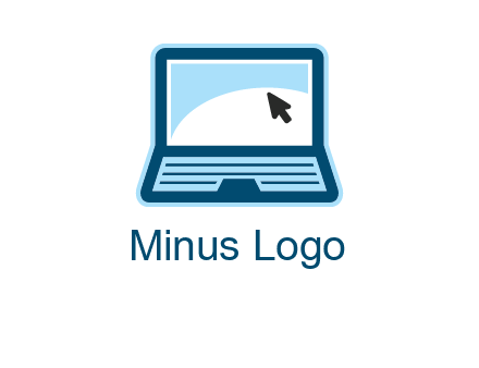 laptop with pointer computer logo