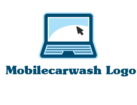 laptop with pointer computer logo