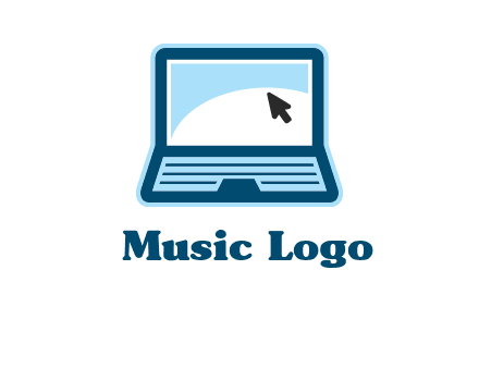 laptop with pointer computer logo