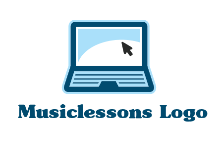 laptop with pointer computer logo