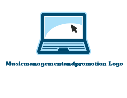 laptop with pointer computer logo