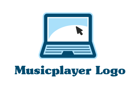 laptop with pointer computer logo