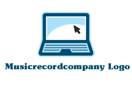 laptop with pointer computer logo