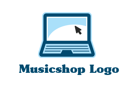 laptop with pointer computer logo