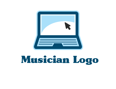 laptop with pointer computer logo