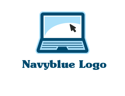 laptop with pointer computer logo