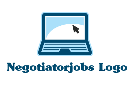 laptop with pointer computer logo