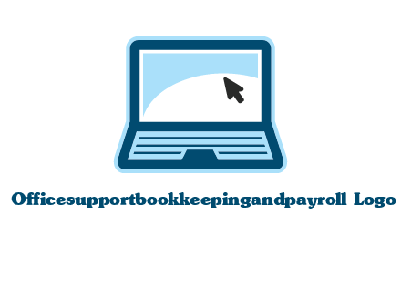 laptop with pointer computer logo