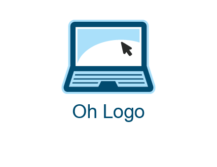 laptop with pointer computer logo