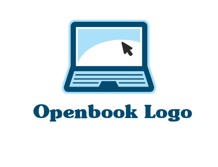 laptop with pointer computer logo