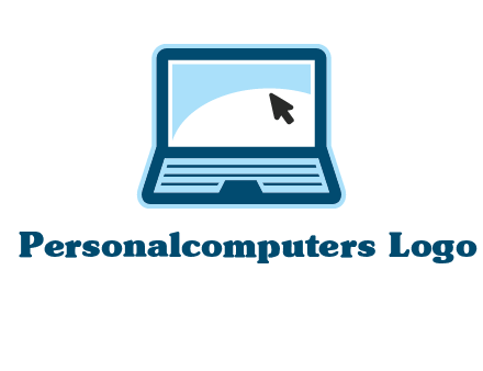 laptop with pointer computer logo