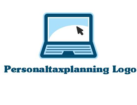 laptop with pointer computer logo