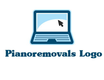 laptop with pointer computer logo