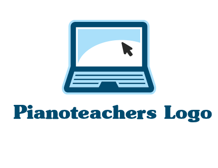laptop with pointer computer logo