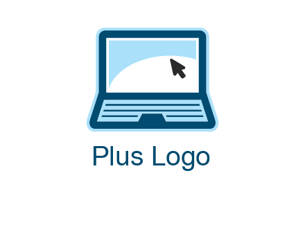 laptop with pointer computer logo