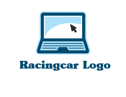 laptop with pointer computer logo