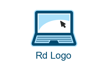 laptop with pointer computer logo