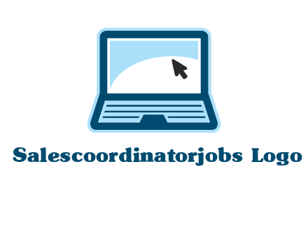 laptop with pointer computer logo