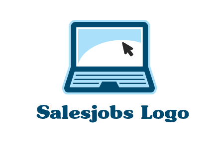 laptop with pointer computer logo