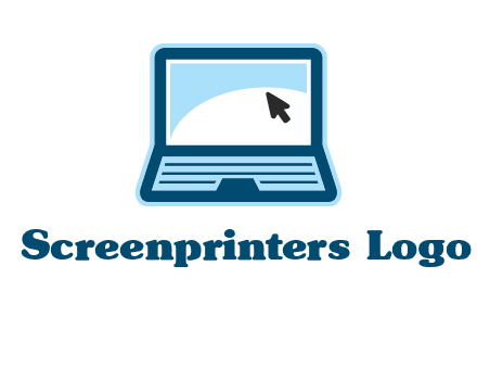laptop with pointer computer logo