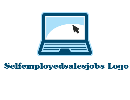 laptop with pointer computer logo