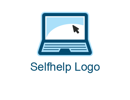 laptop with pointer computer logo